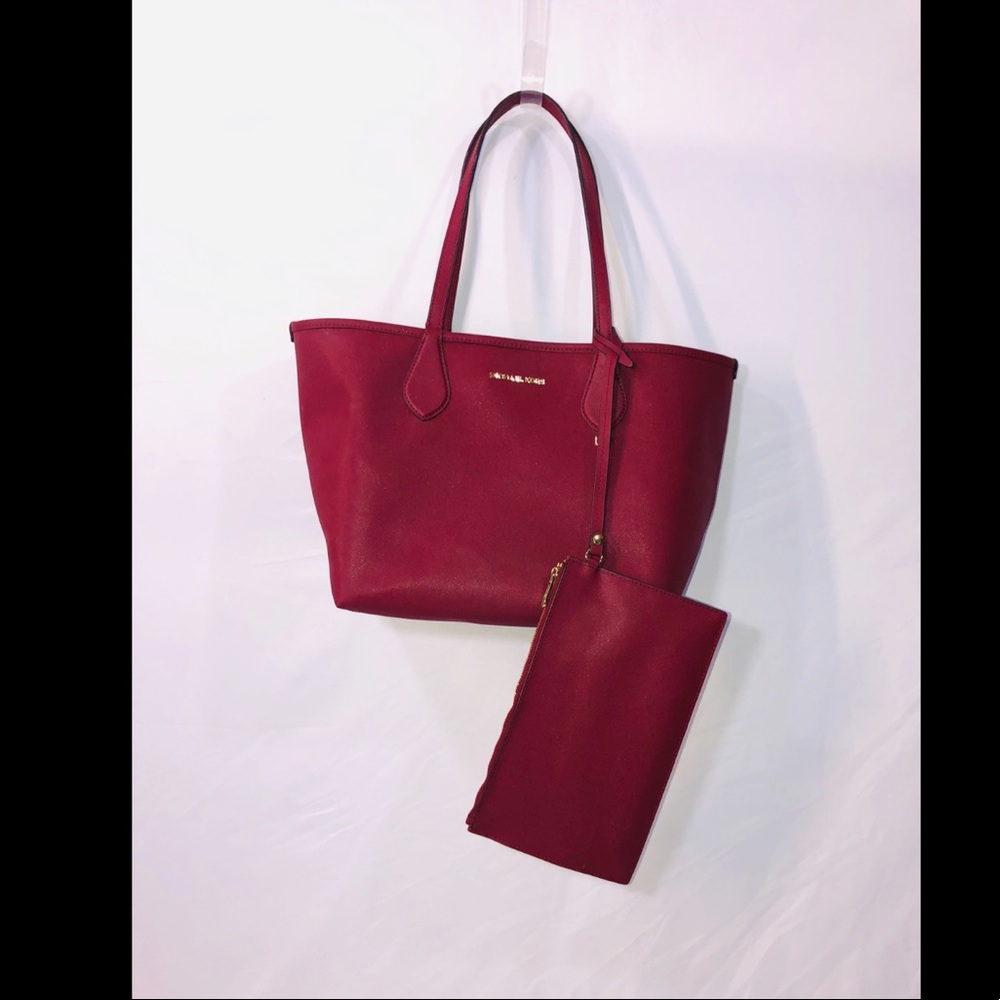 Red Michale Kors Tote Purse
